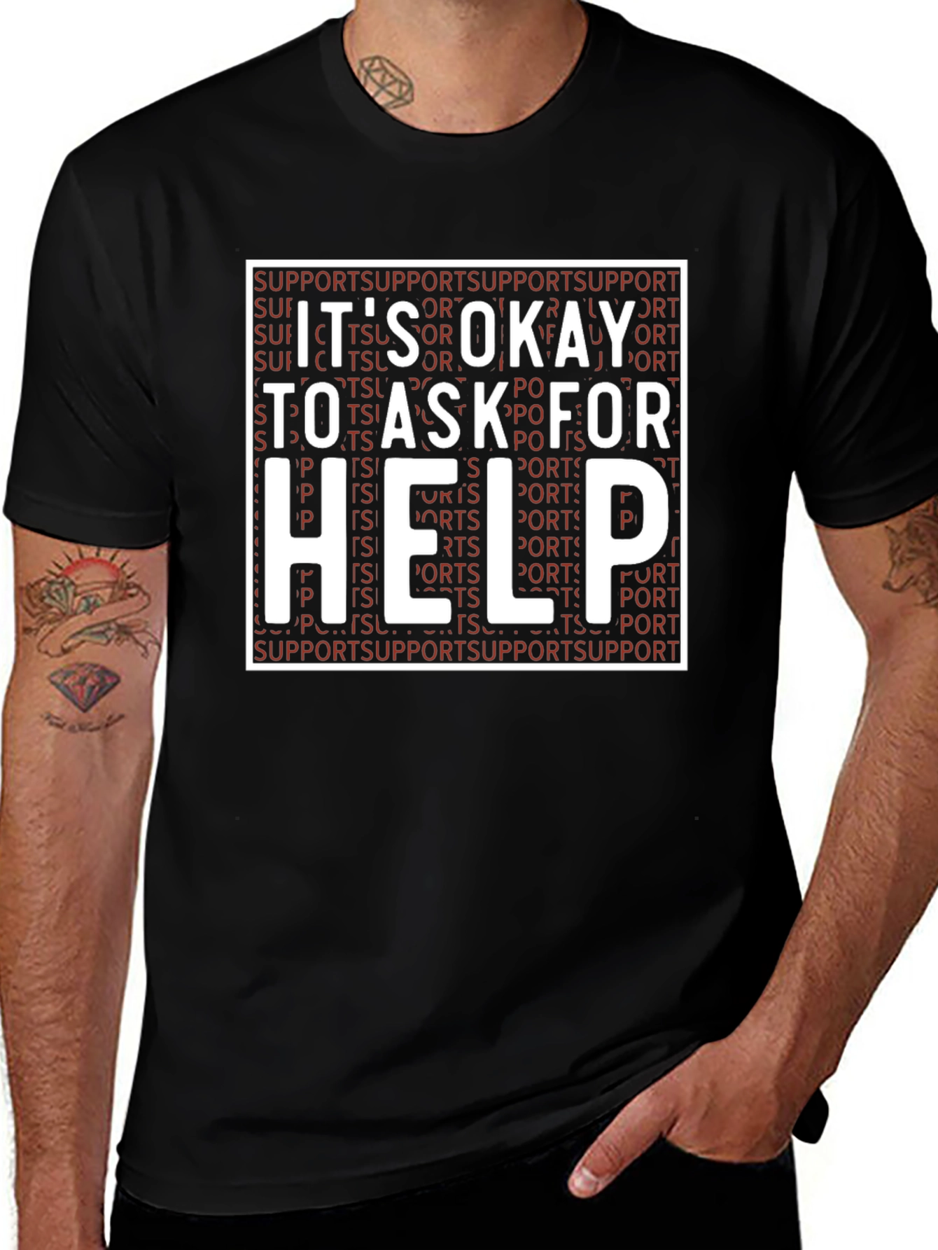 Its Okay to Ask For Help Support Graphic Tee