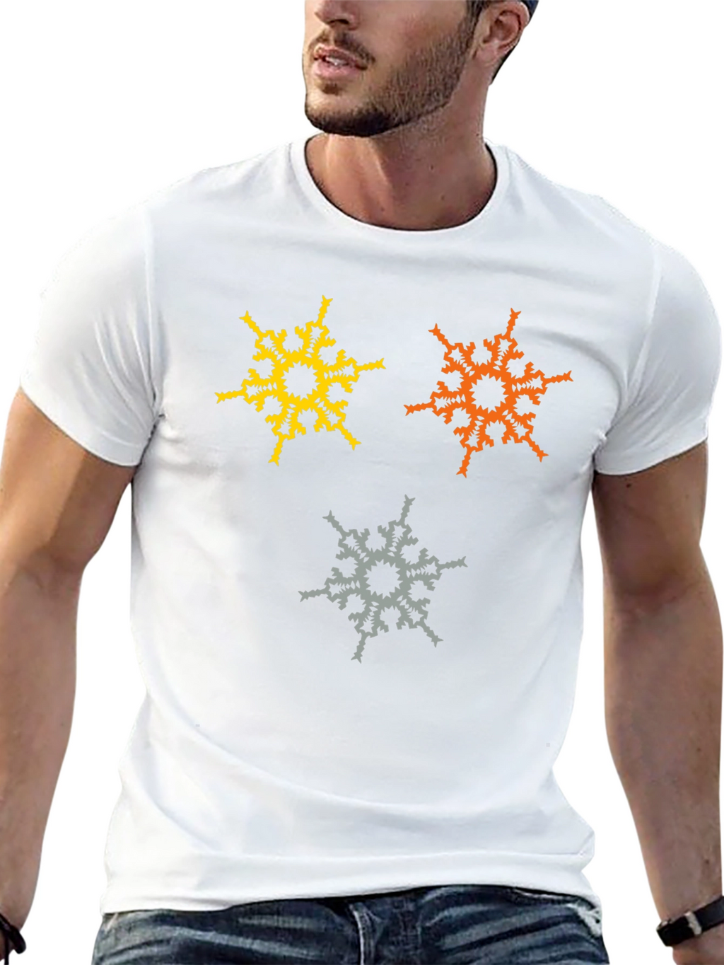 Abstract Snowflake Graphic T-Shirt