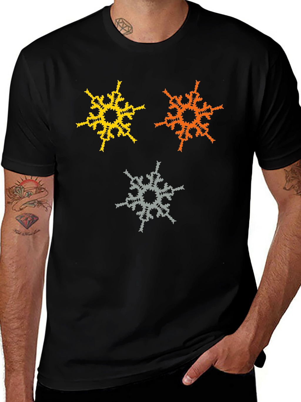 Abstract Snowflake Graphic T-Shirt