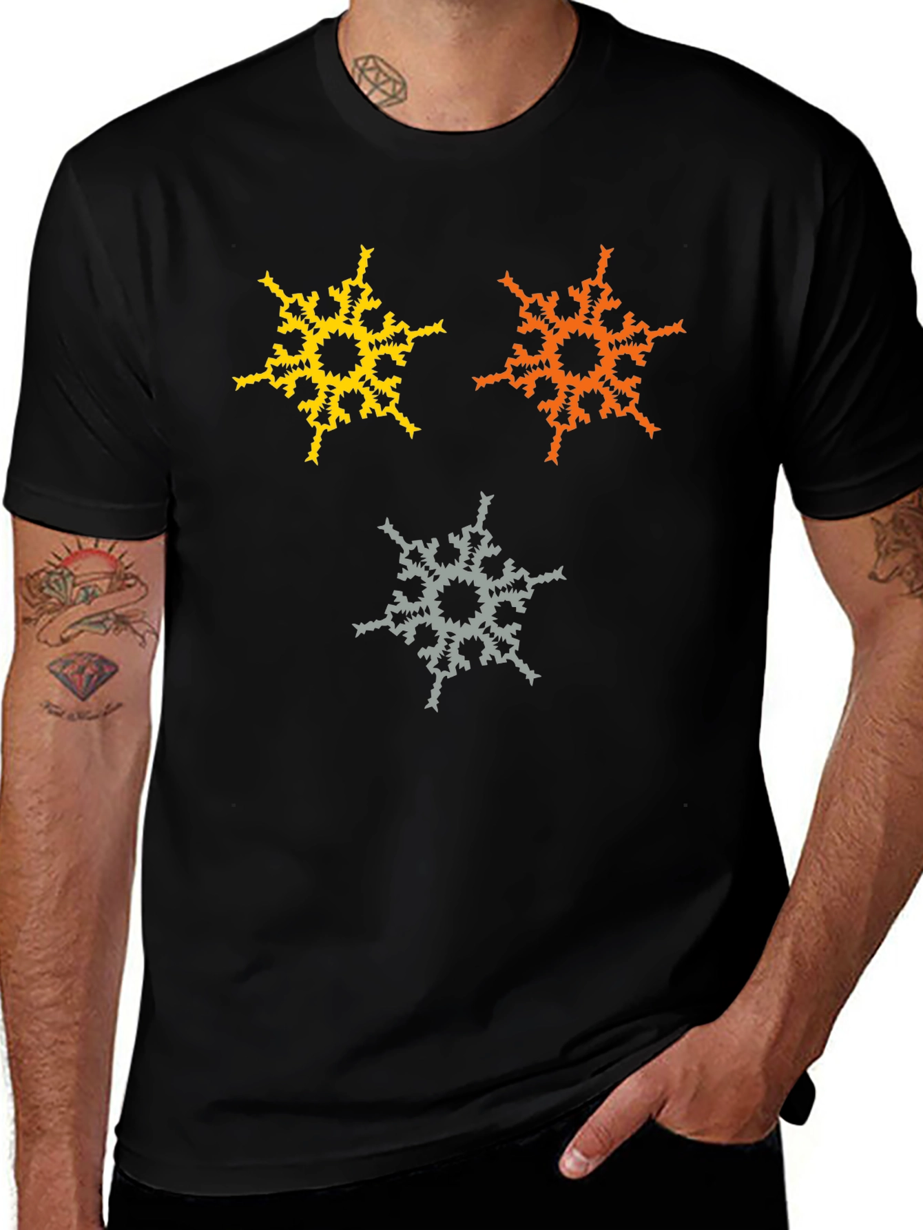Abstract Snowflake Graphic T-Shirt