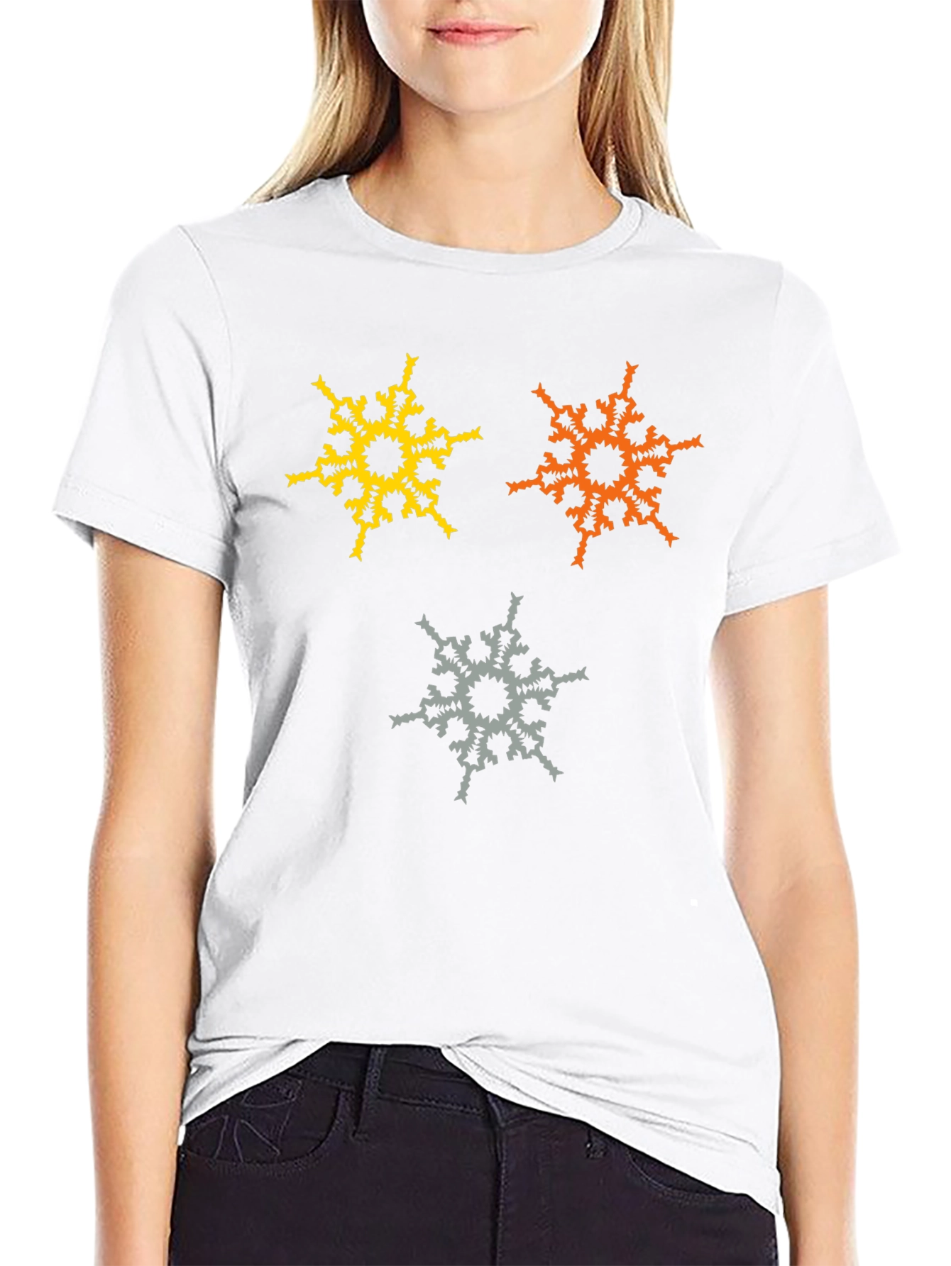 Abstract Snowflake Graphic T-Shirt