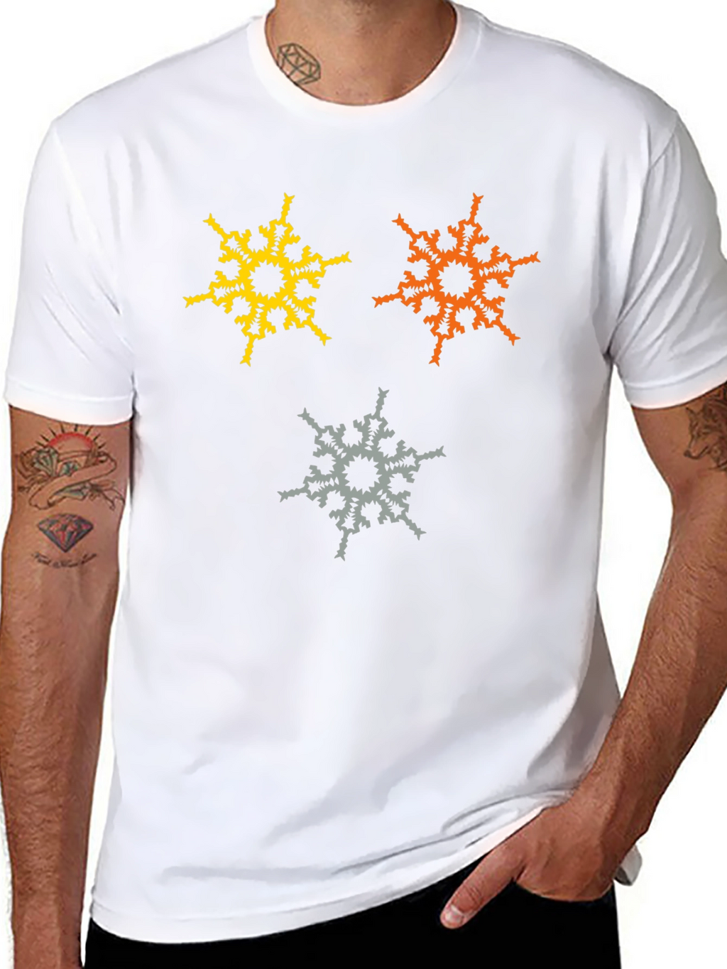 Abstract Snowflake Graphic T-Shirt