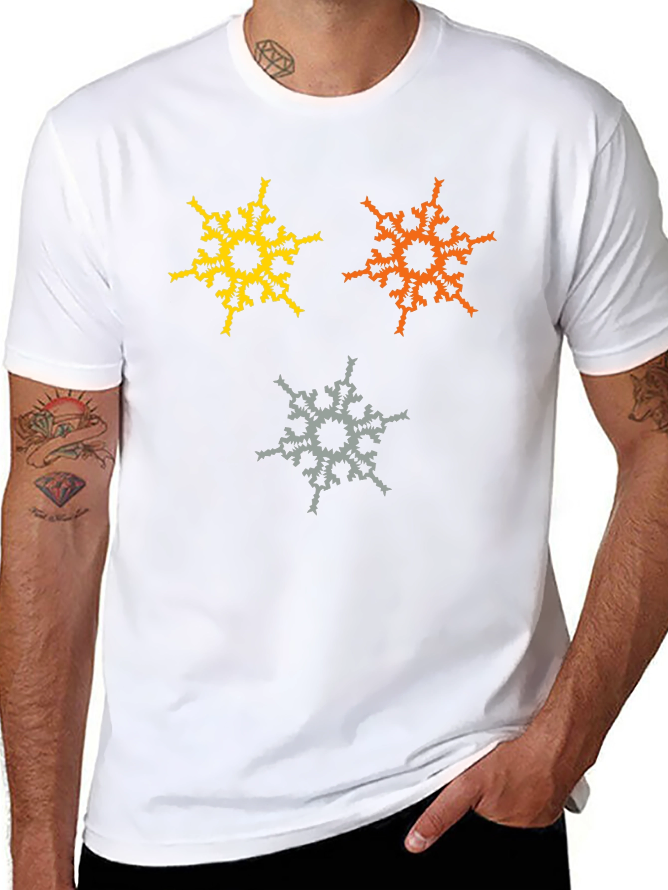 Abstract Snowflake Graphic T-Shirt