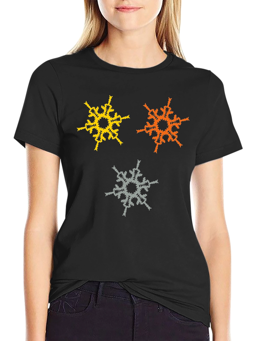 Abstract Snowflake Graphic T-Shirt