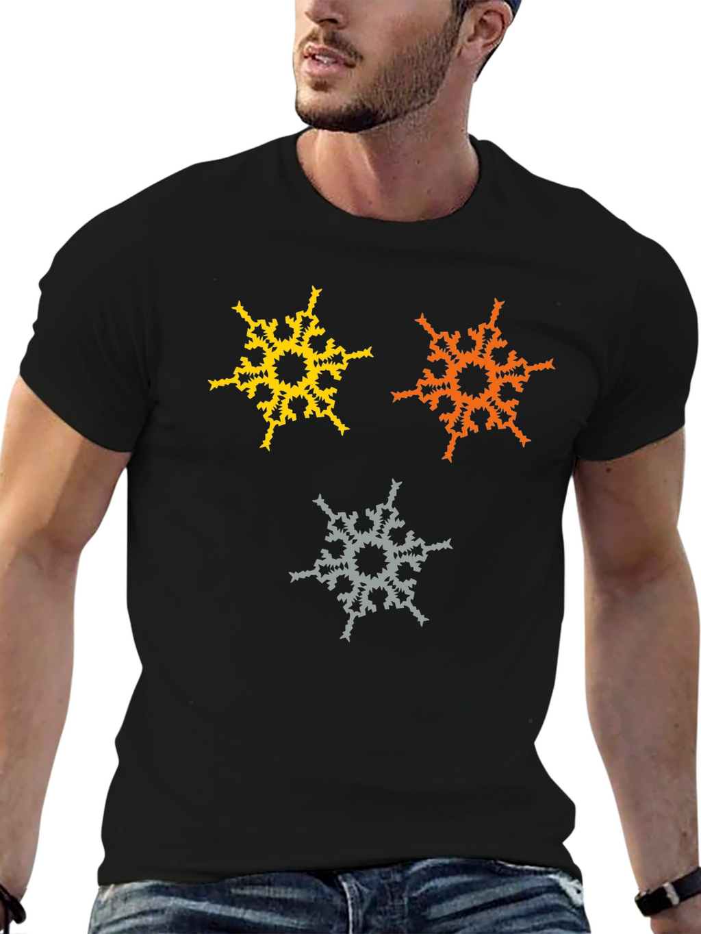 Abstract Snowflake Graphic T-Shirt
