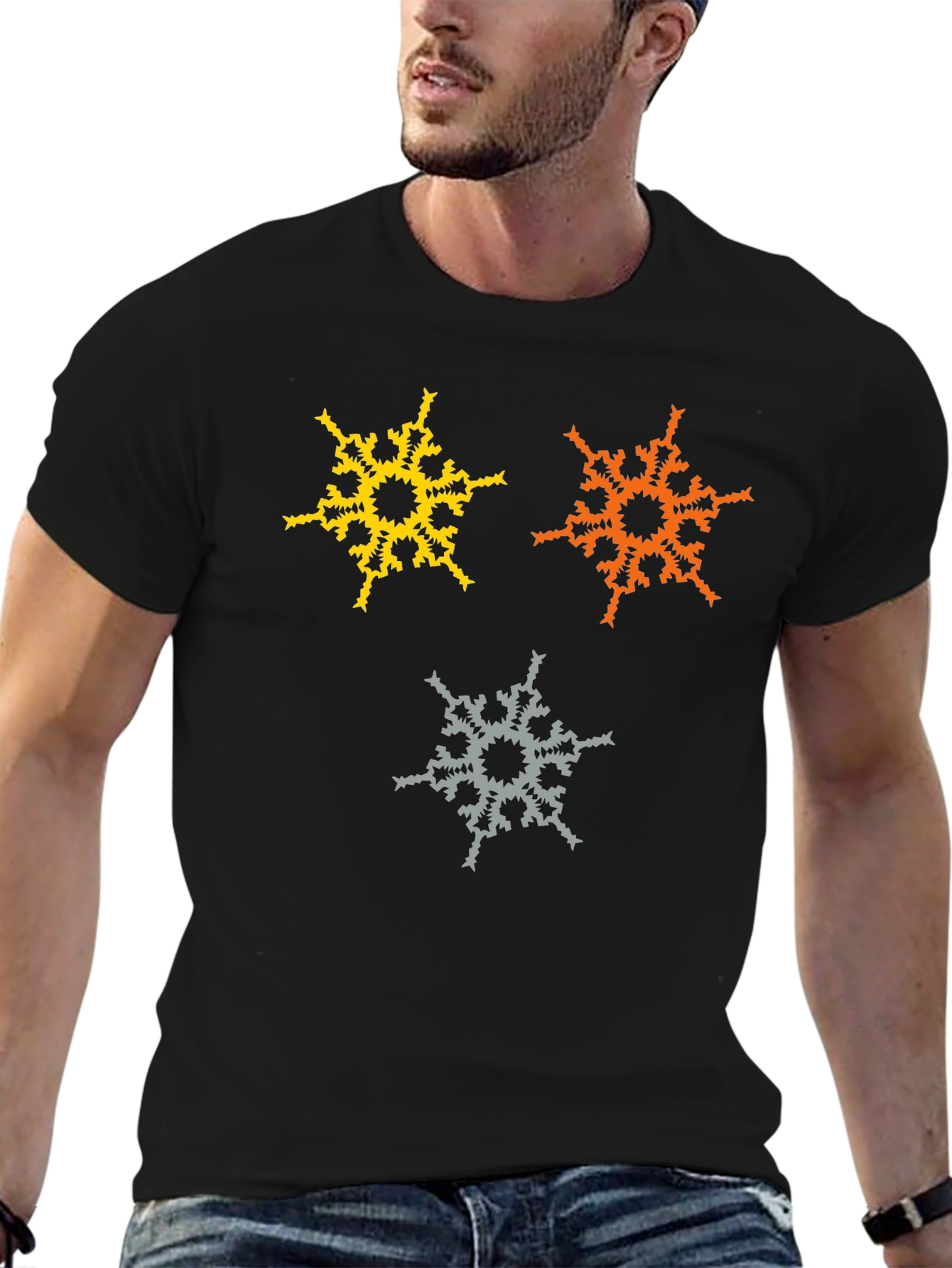 Abstract Snowflake Graphic T-Shirt