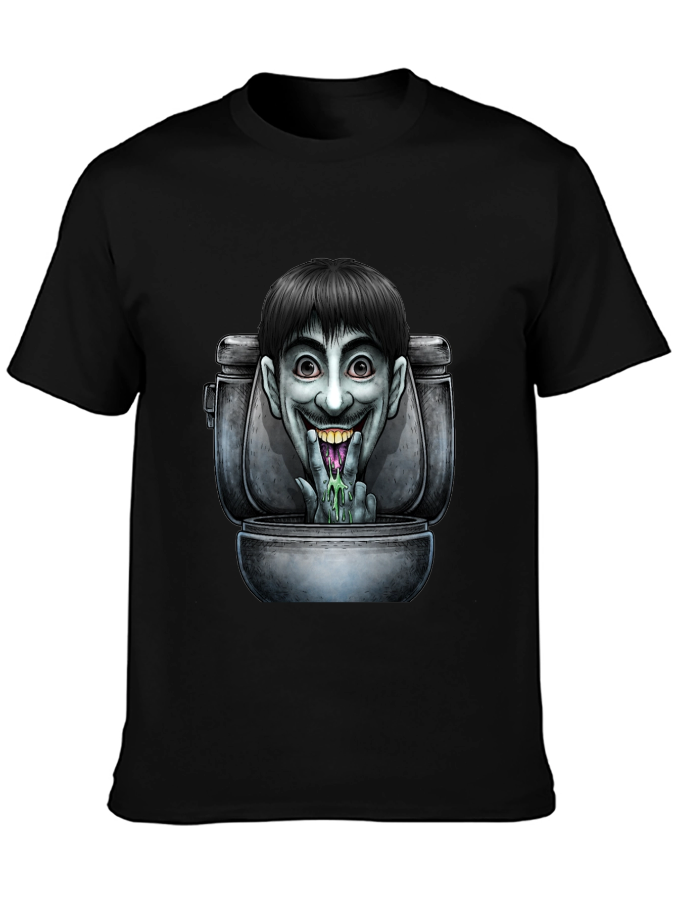 Toilet Monster Graphic Tee - Unique Horror Design