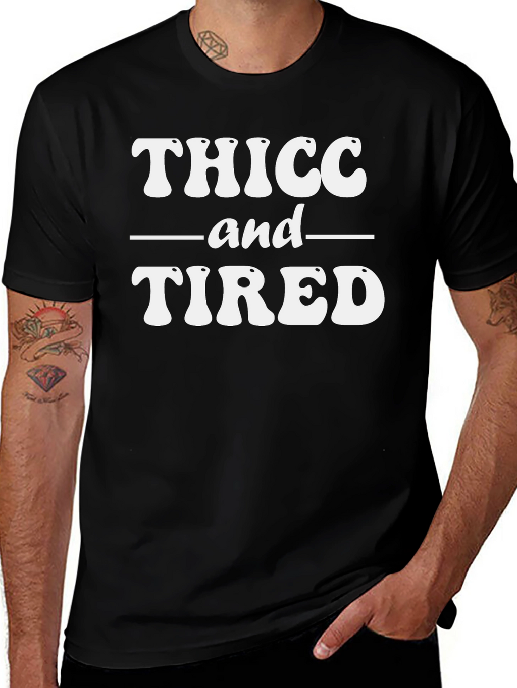 Thicc and Tired Graphic T-Shirt - Black