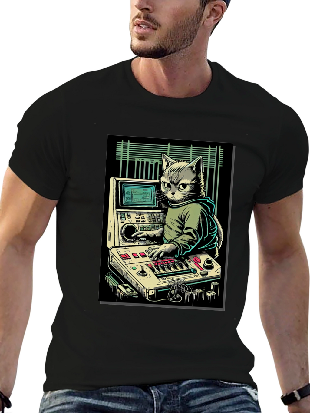 DJ Cat Graphic T-Shirt - Cool & Unique