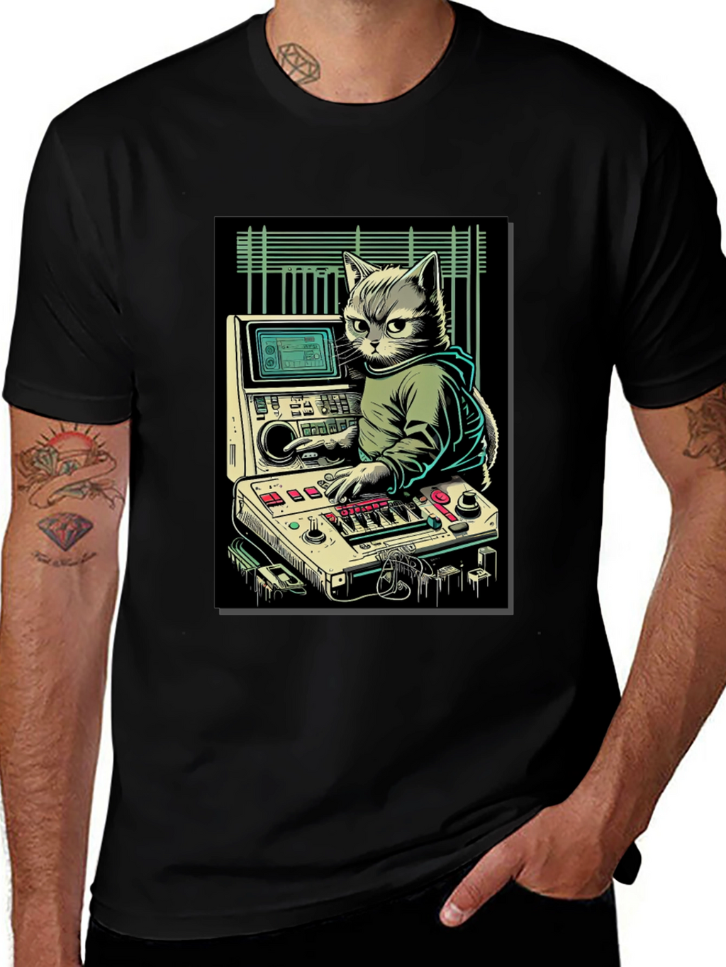 DJ Cat Graphic T-Shirt - Cool & Unique
