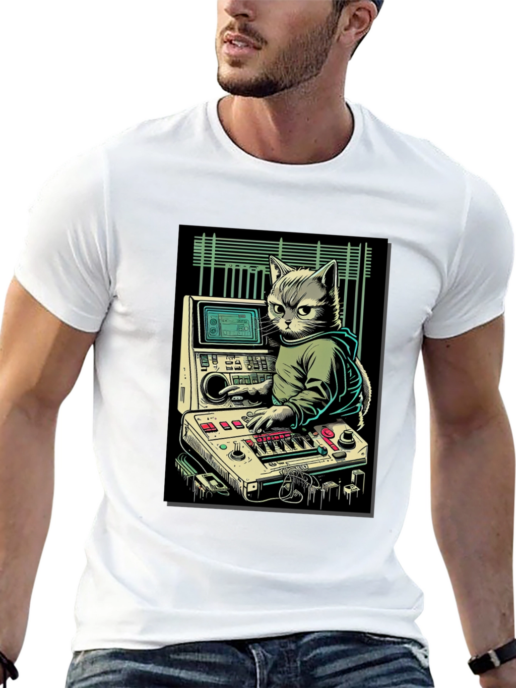 DJ Cat Graphic T-Shirt - Cool & Unique