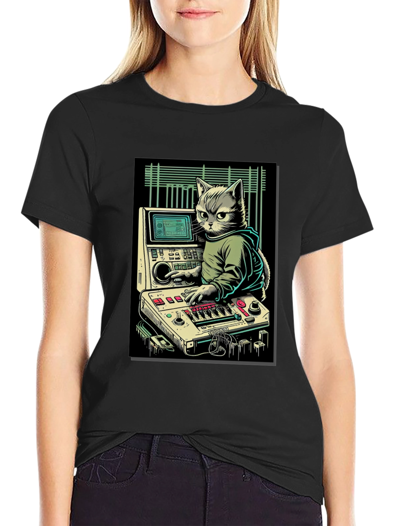 DJ Cat Graphic T-Shirt - Cool & Unique