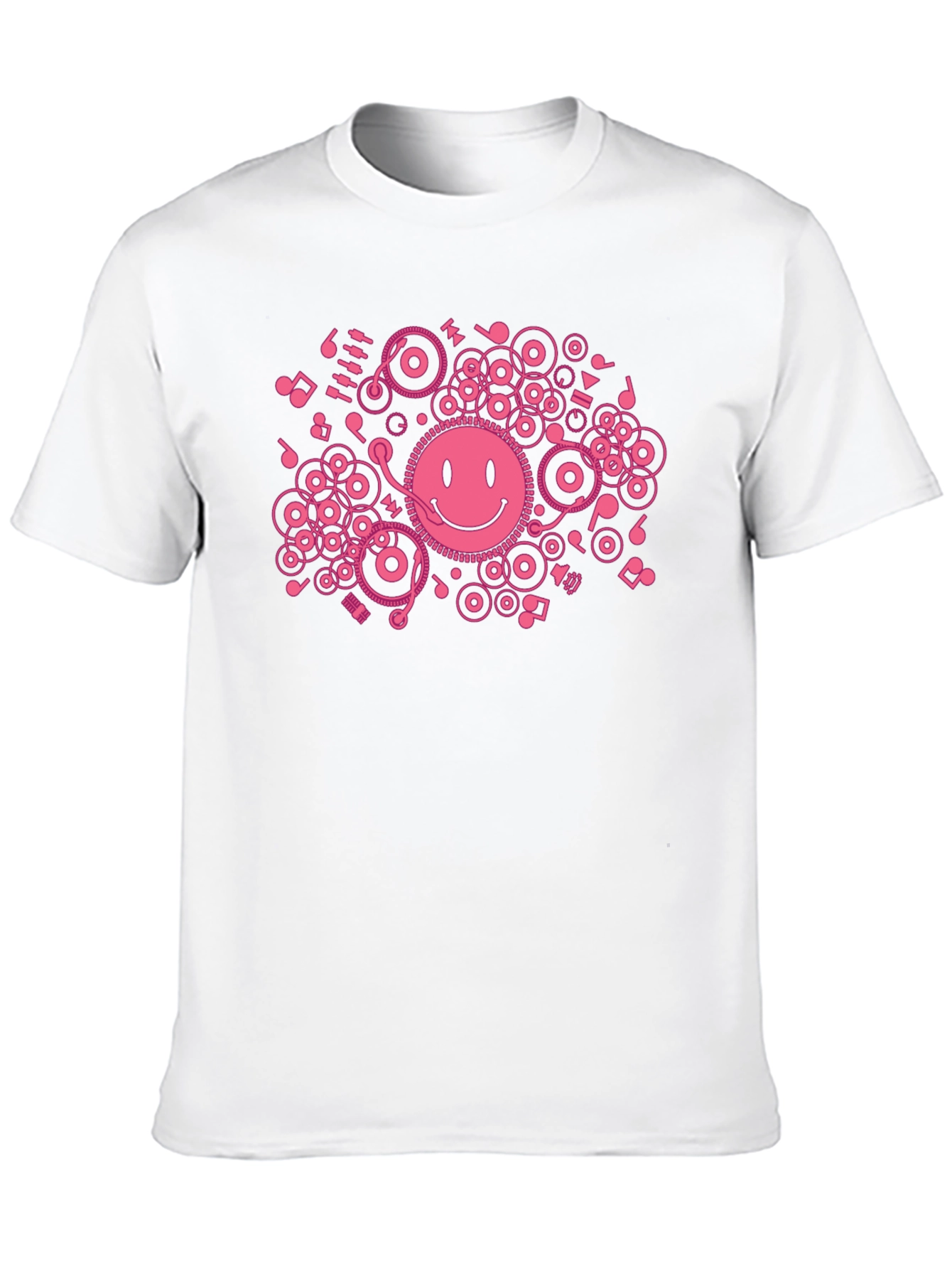 DJ Smiley Face T-Shirt - Black Cotton Graphic Tee
