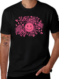DJ Smiley Face T-Shirt - Black Cotton Graphic Tee