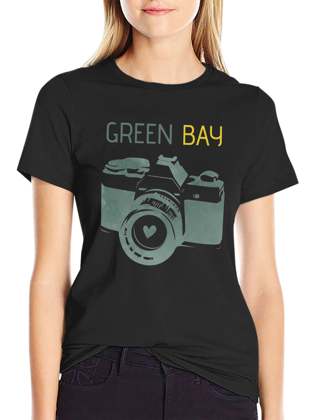Green Bay Camera T-Shirt - Retro Style