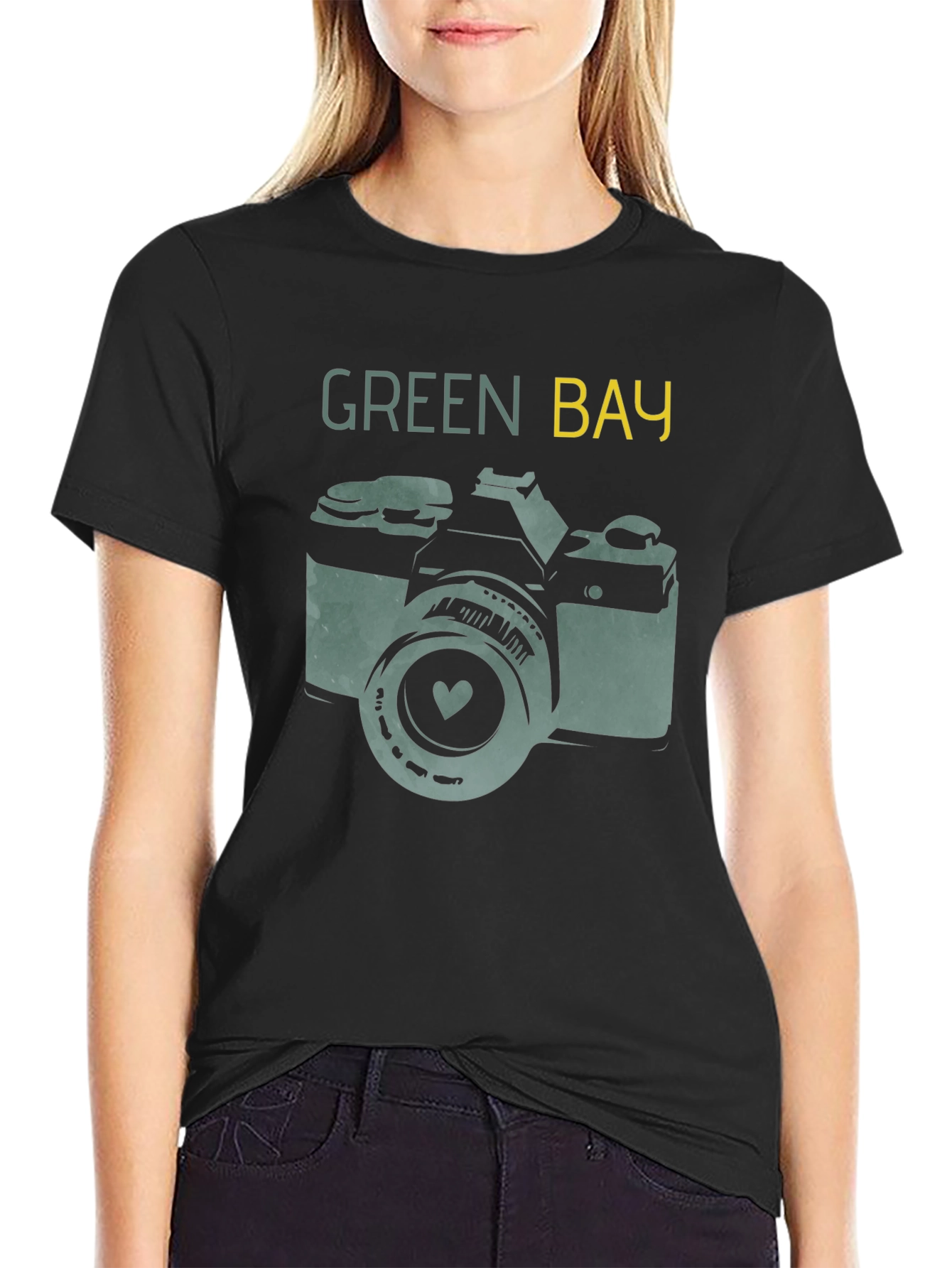 Green Bay Camera T-Shirt - Retro Style