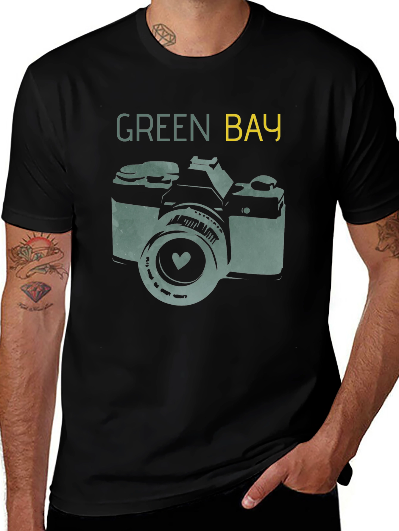 Green Bay Camera T-Shirt - Retro Style