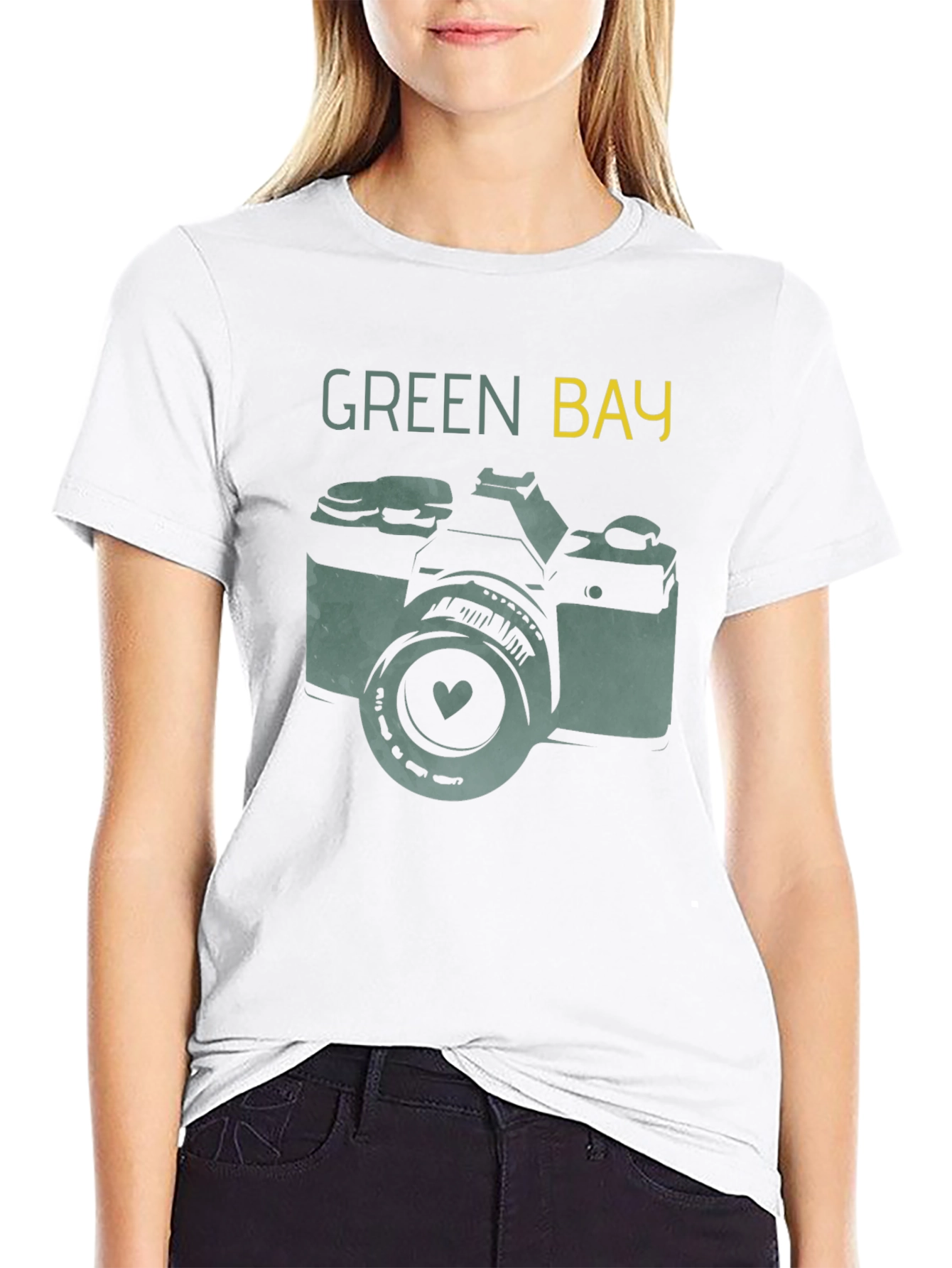 Green Bay Camera T-Shirt - Retro Style