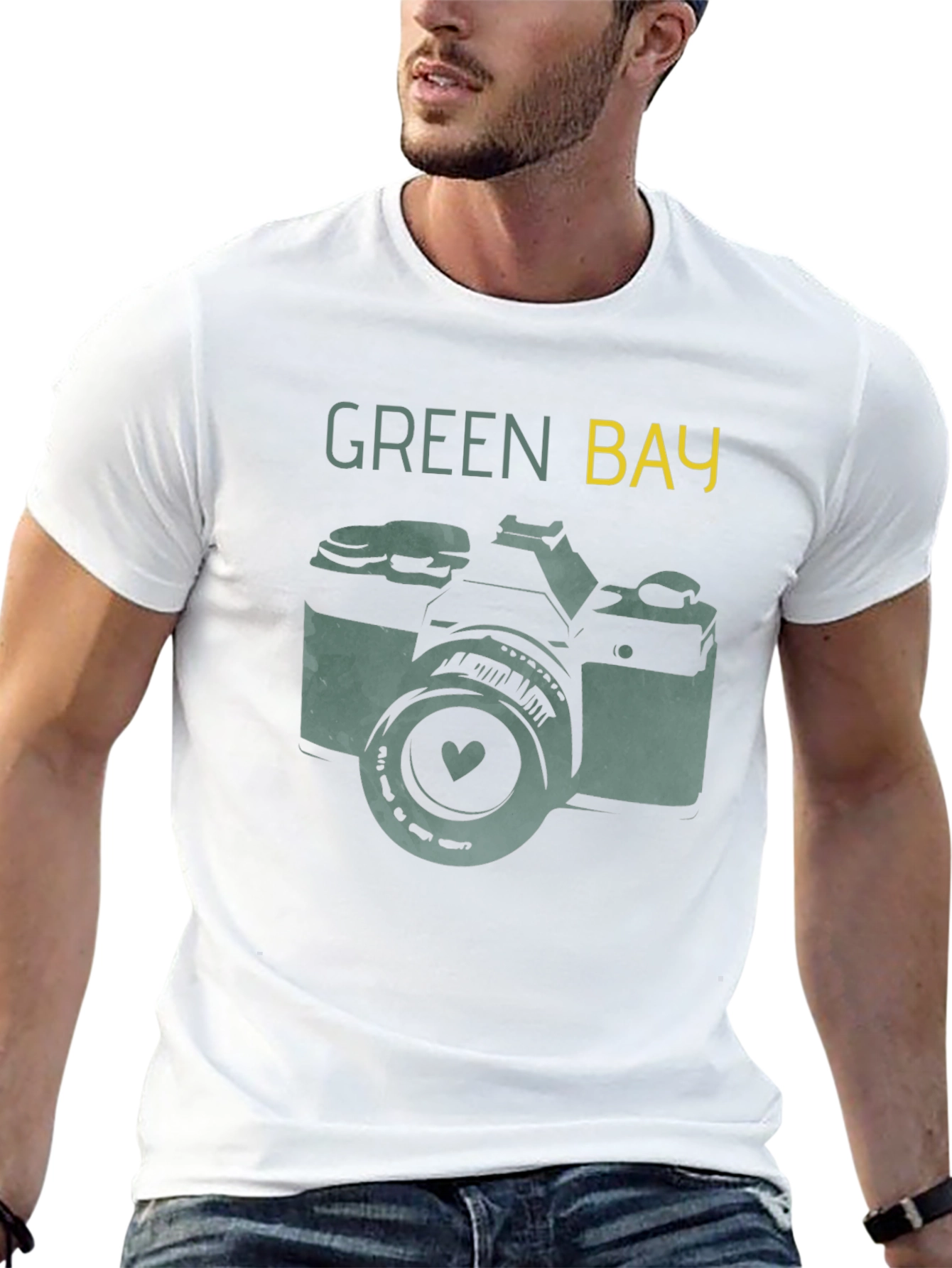 Green Bay Camera T-Shirt - Retro Style