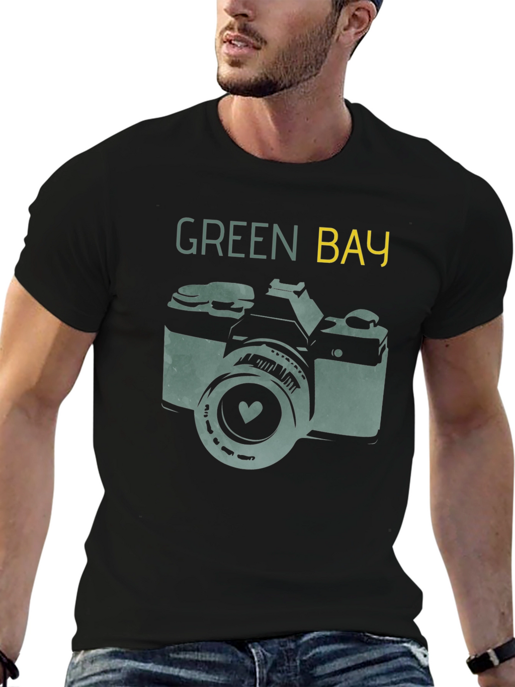 Green Bay Camera T-Shirt - Retro Style