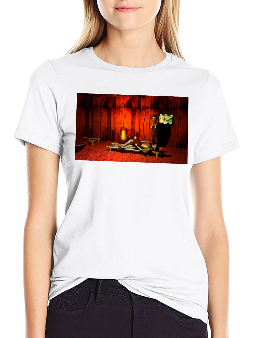 Unique Graphic Tee - Ancient Scene Design