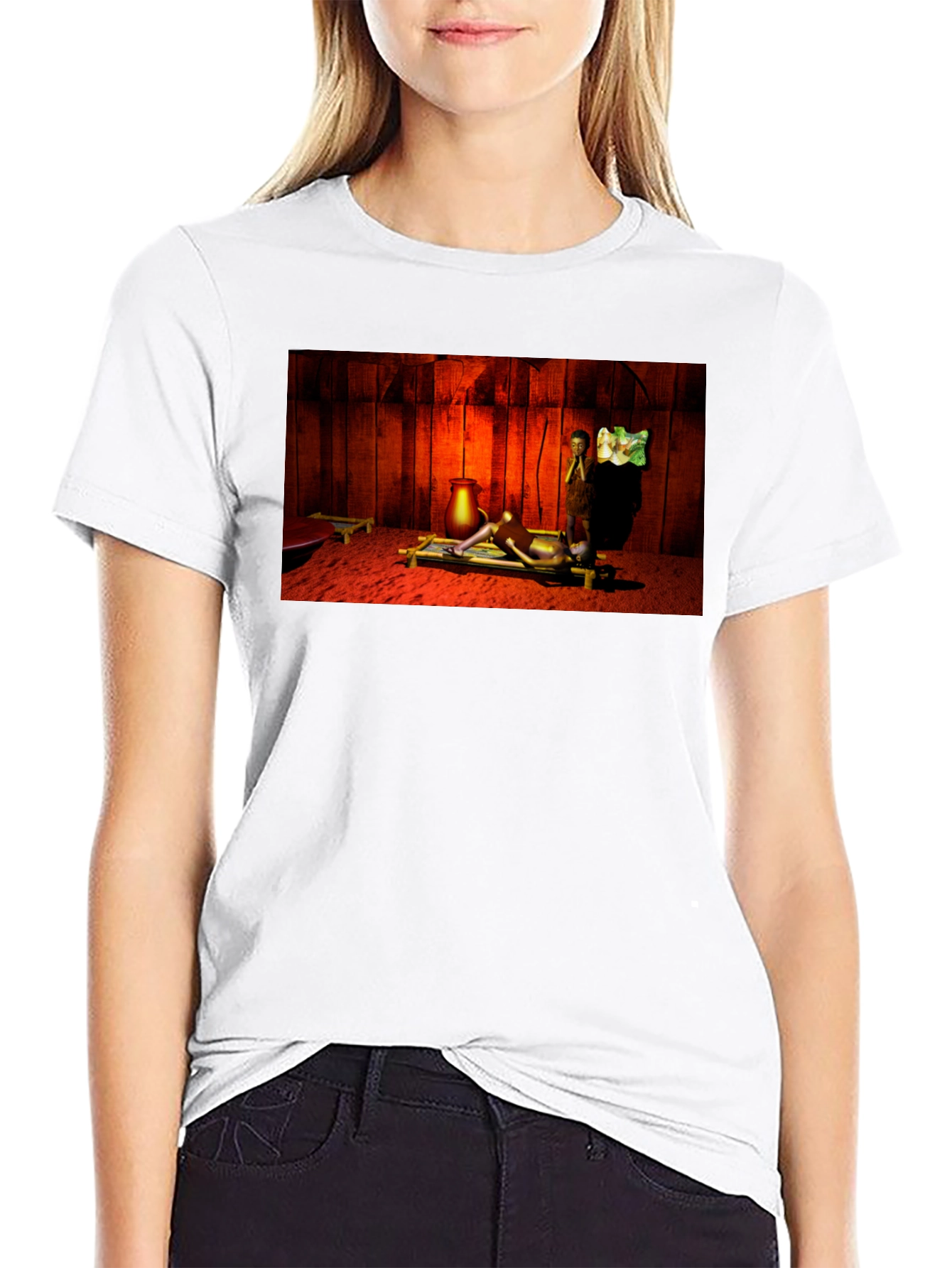 Unique Graphic Tee - Ancient Scene Design