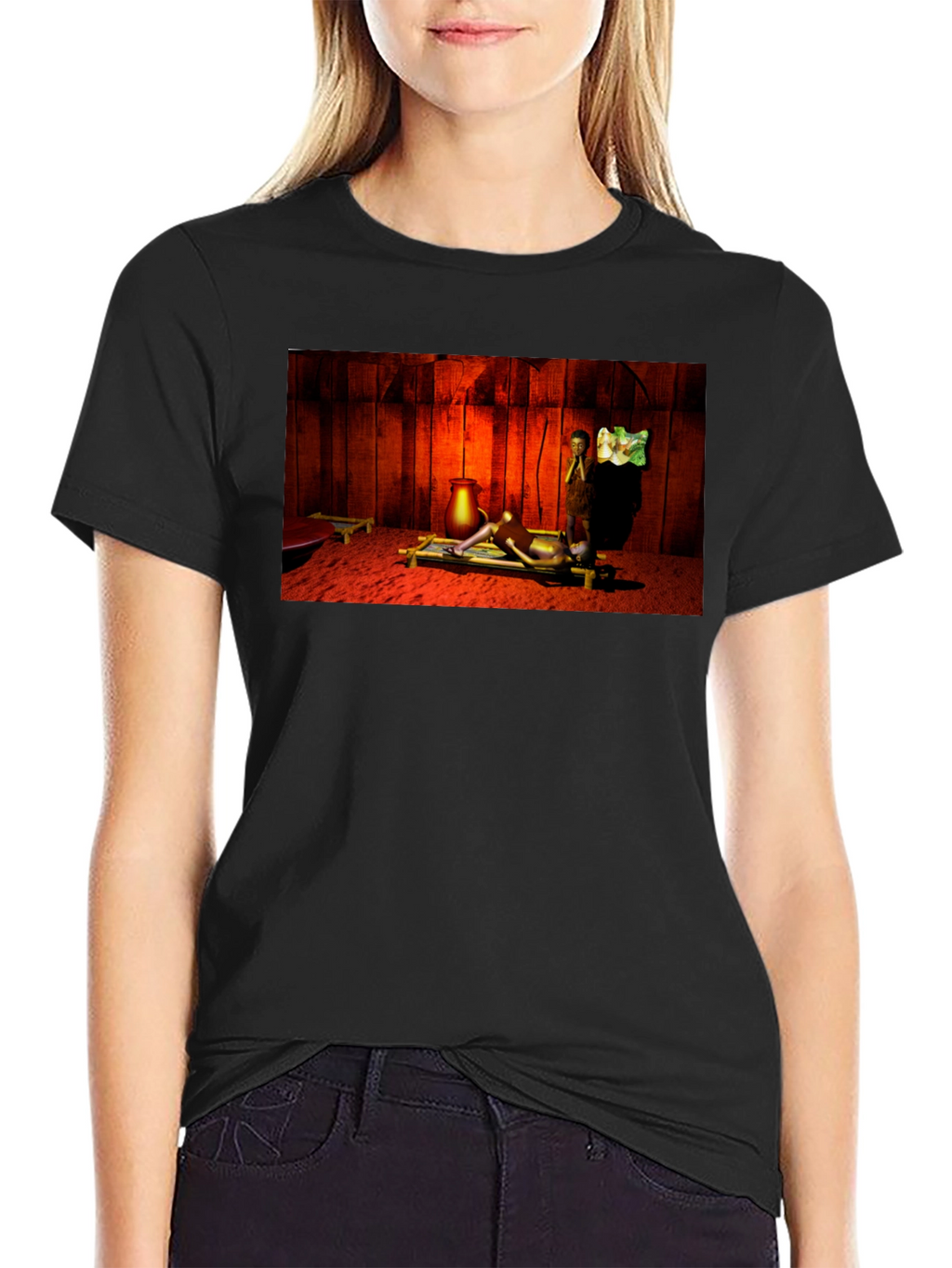 Unique Graphic Tee - Ancient Scene Design