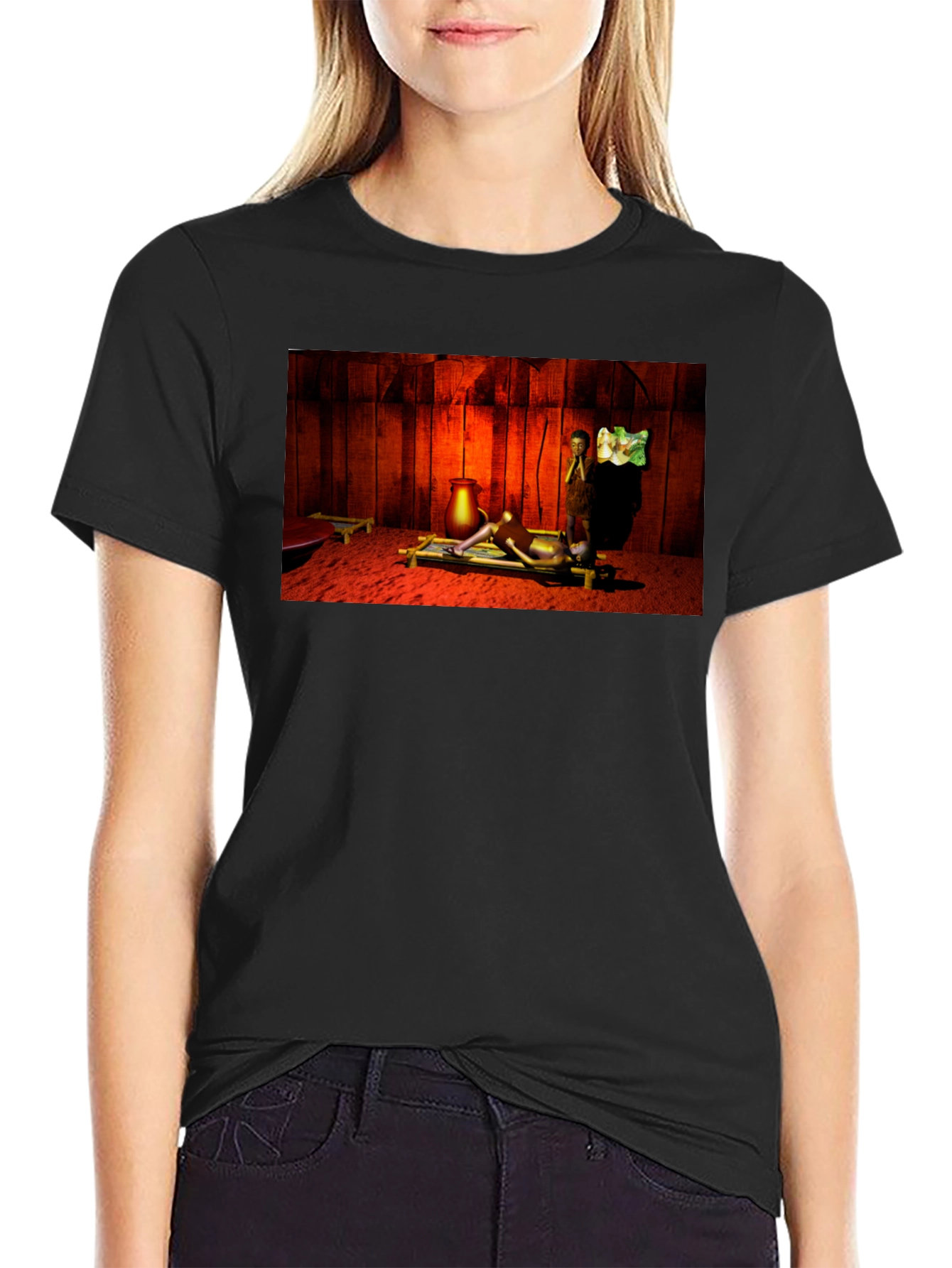 Unique Graphic Tee - Ancient Scene Design