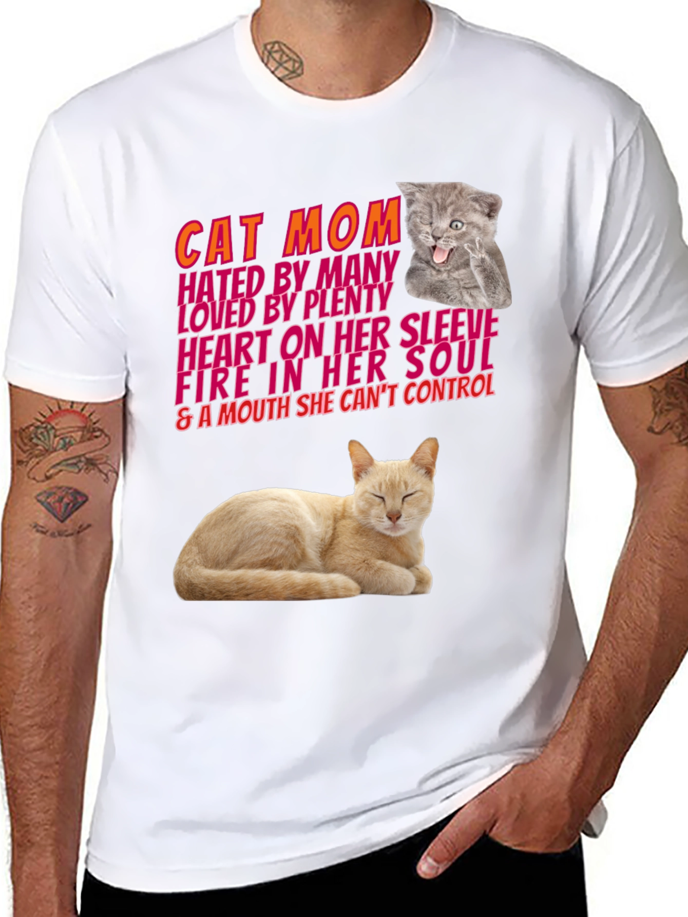 Cat Mom Graphic T-Shirt - Hated By Many Loved By Plenty