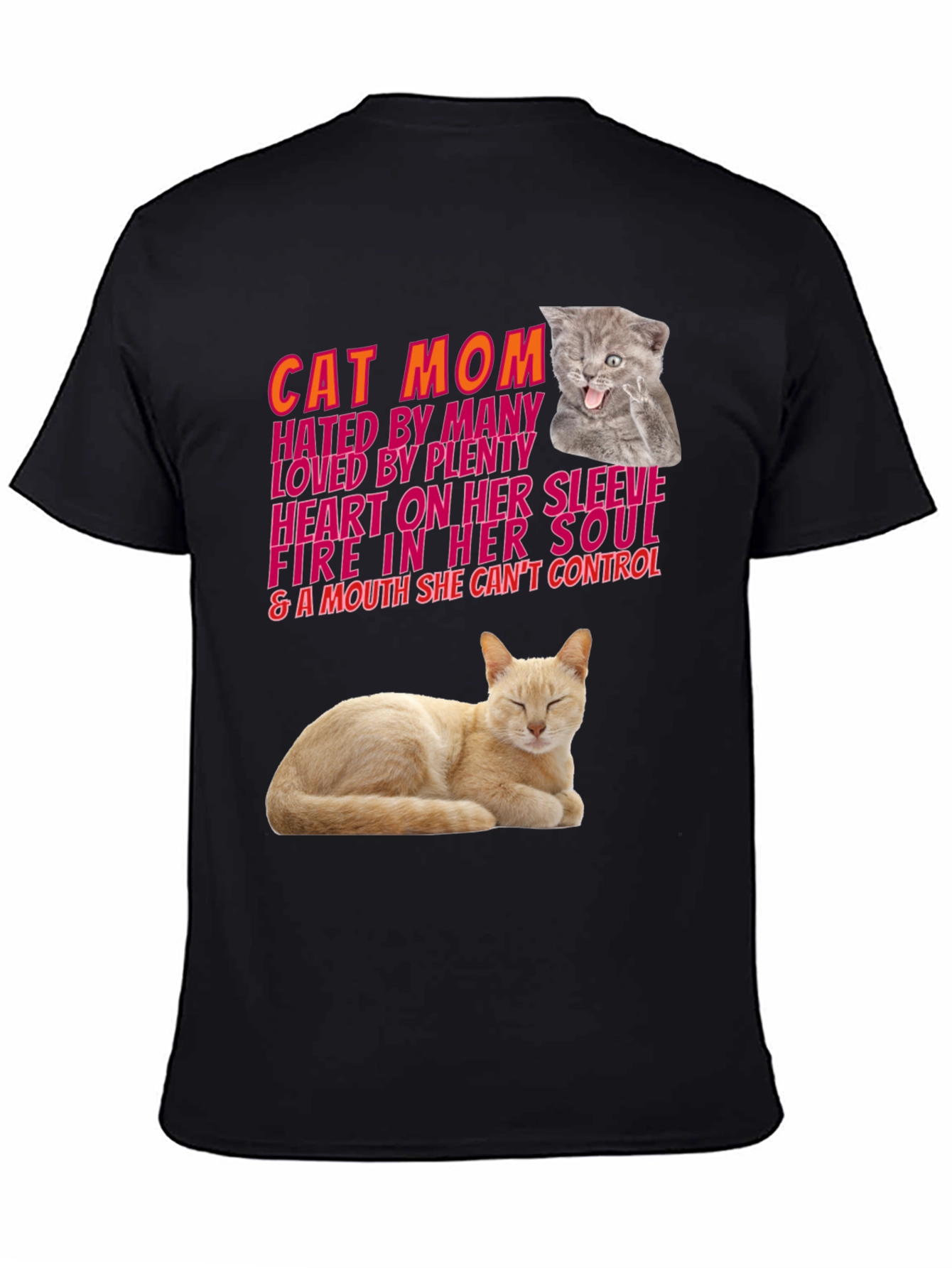 Cat Mom Graphic T-Shirt - Hated By Many Loved By Plenty