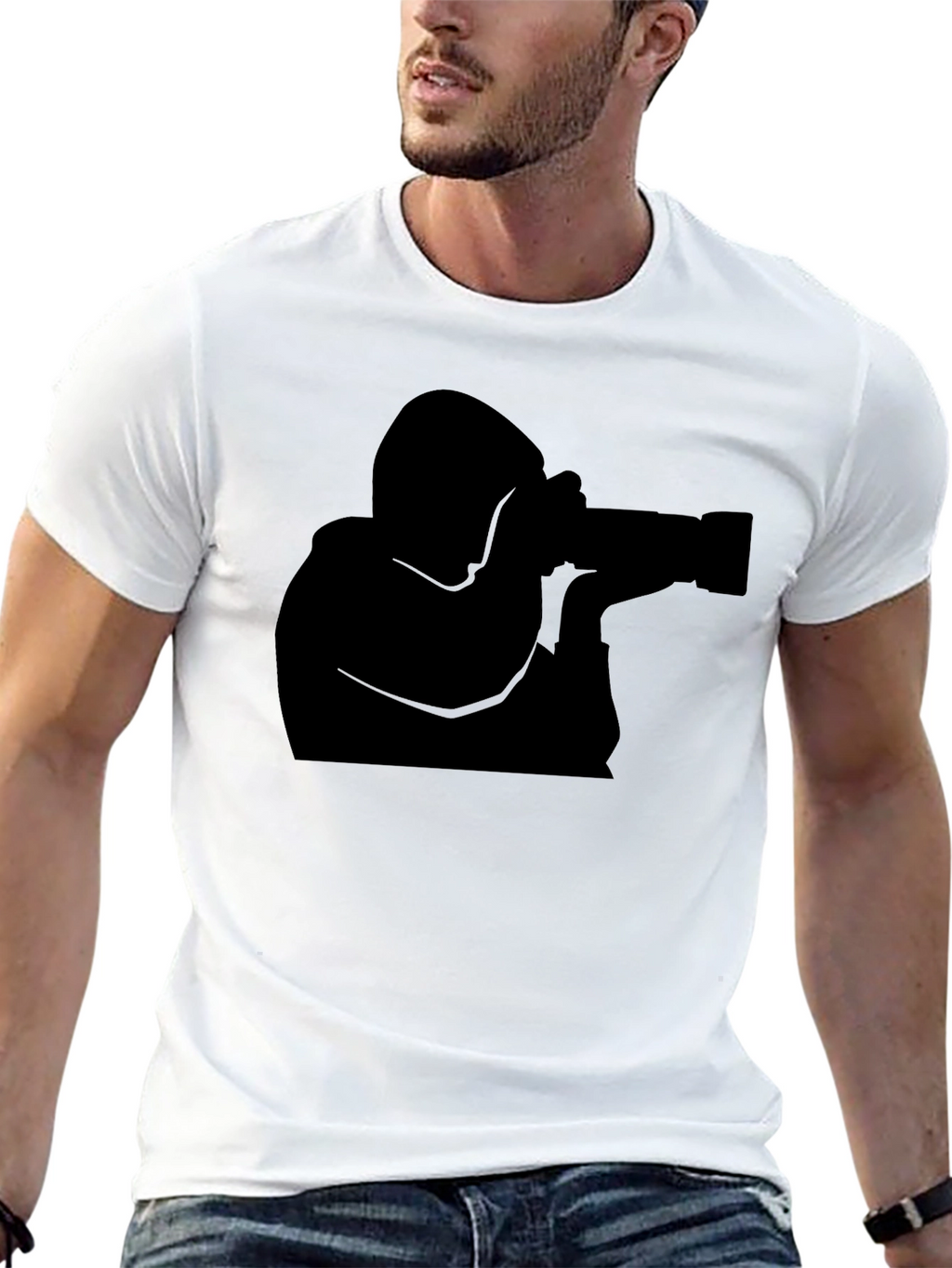 Photographer Silhouette T-Shirt - Black