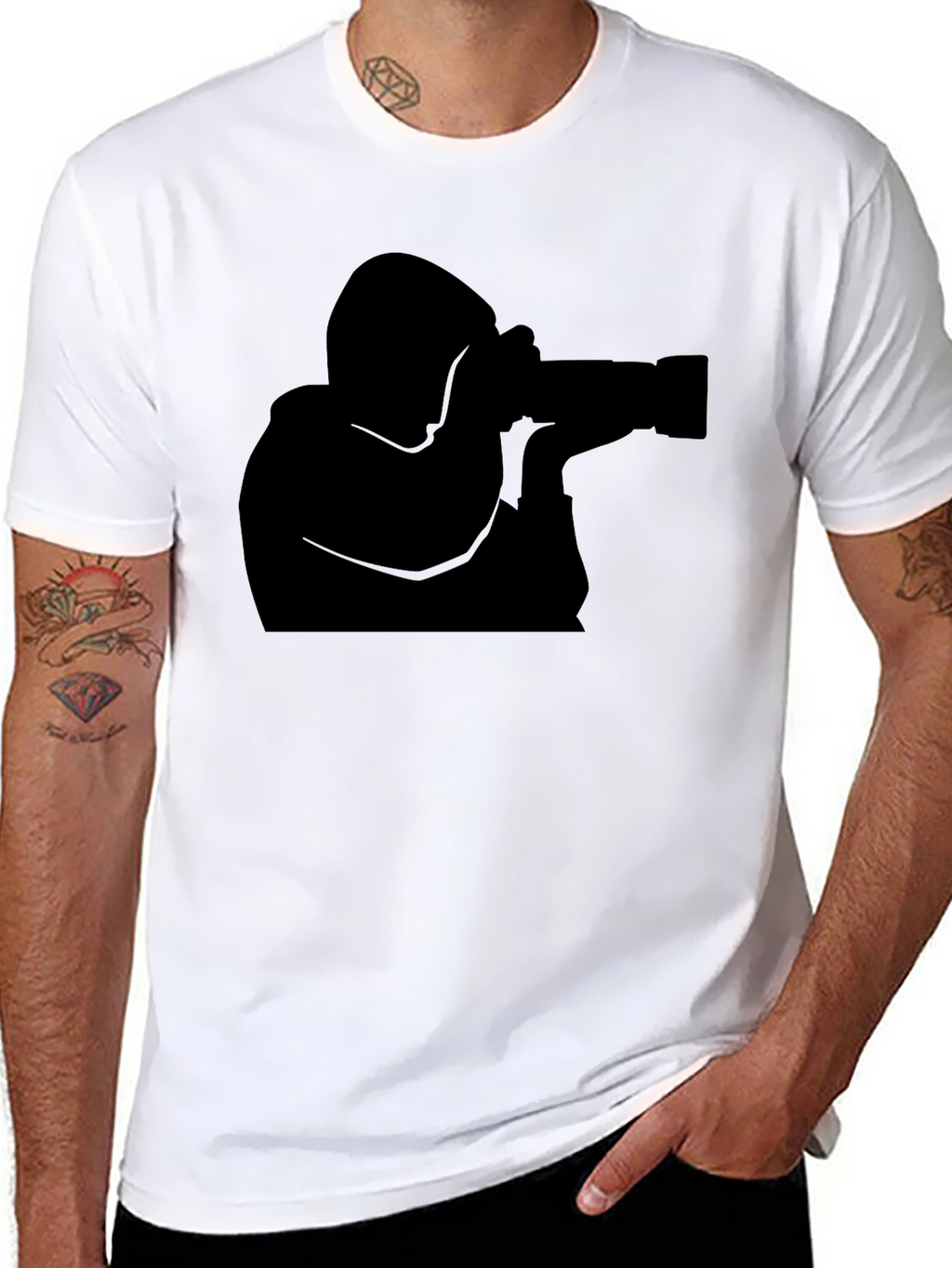 Photographer Silhouette T-Shirt - Black