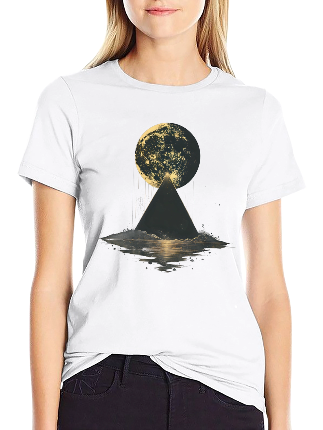 Mystic Moon Pyramid Black T-Shirt