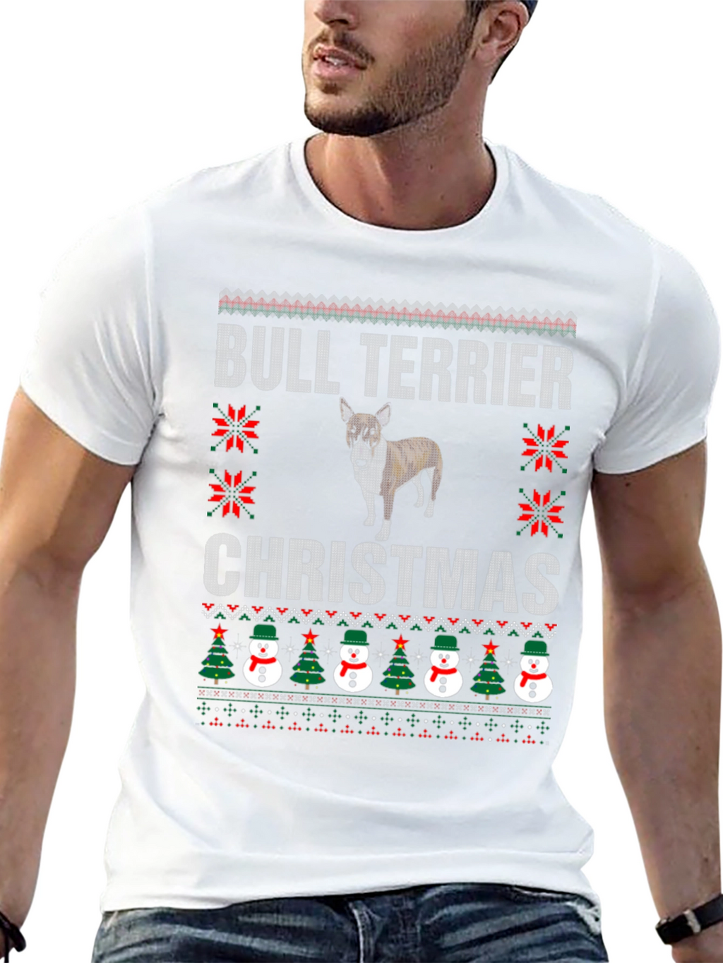 Bull Terrier Christmas Ugly Sweater T-Shirt