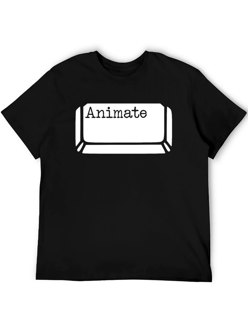 Animate Keyboard Key Graphic Tee - Black Cotton T-Shirt
