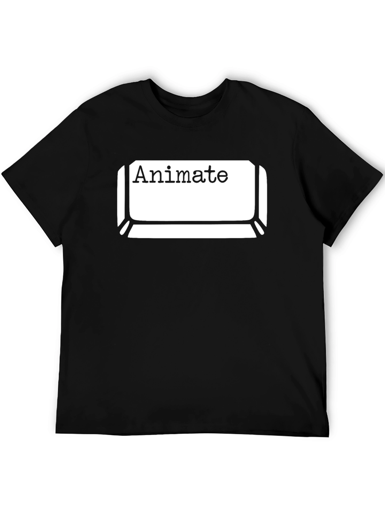 Animate Keyboard Key Graphic Tee - Black Cotton T-Shirt