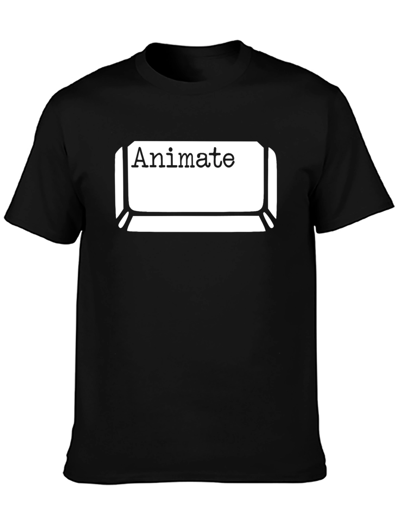 Animate Keyboard Key Graphic Tee - Black Cotton T-Shirt
