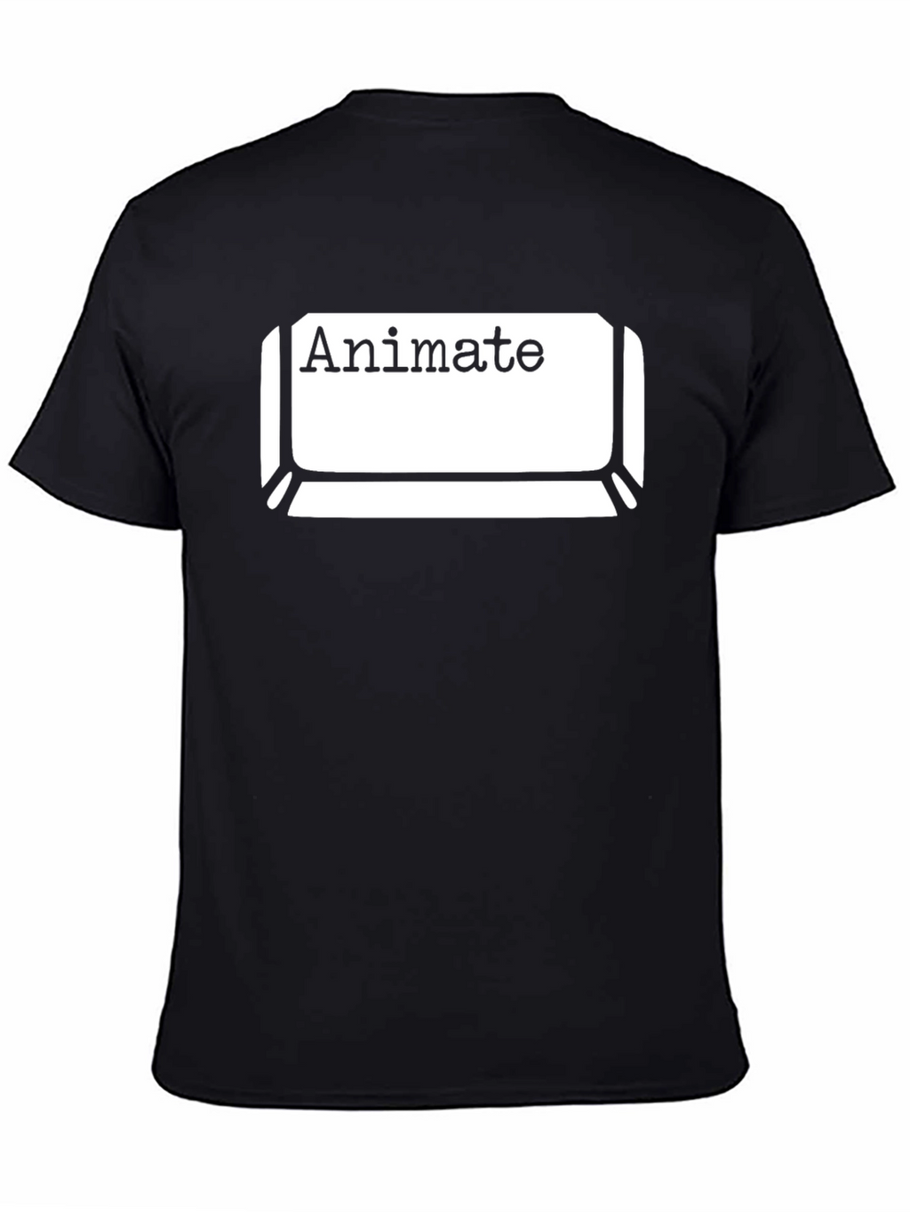 Animate Keyboard Key Graphic Tee - Black Cotton T-Shirt