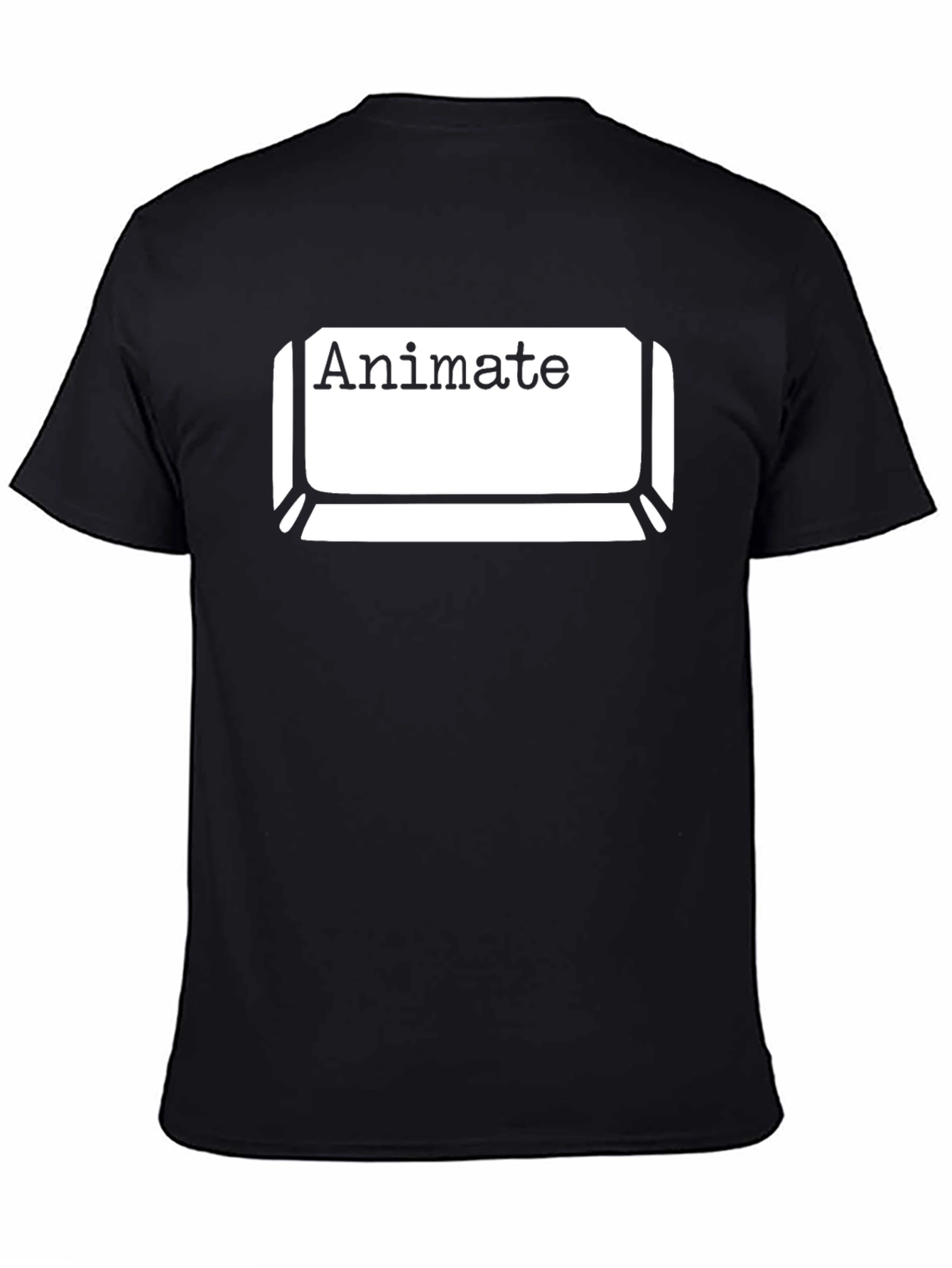 Animate Keyboard Key Graphic Tee - Black Cotton T-Shirt