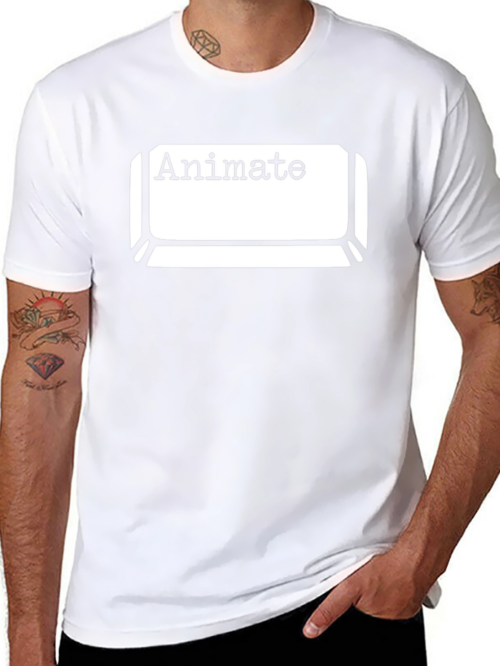 Animate Keyboard Key Graphic Tee - Black Cotton T-Shirt