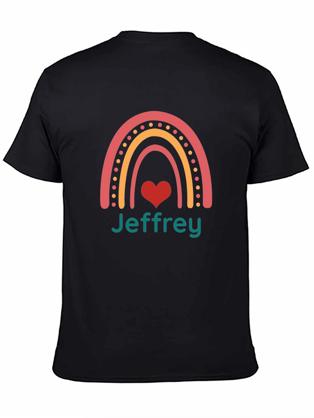Jeffrey Rainbow Heart Graphic Tee - Black