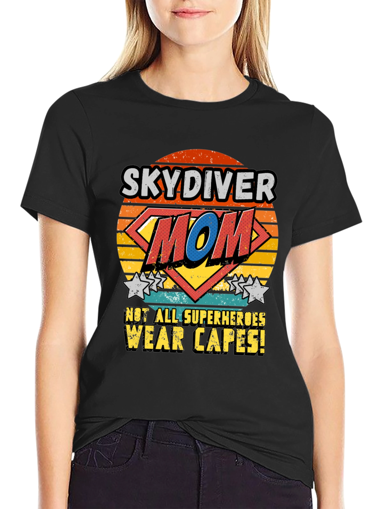 Skydiver Mom T-Shirt - Superhero Design