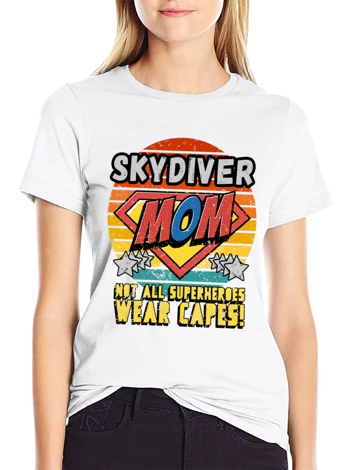 Skydiver Mom T-Shirt - Superhero Design
