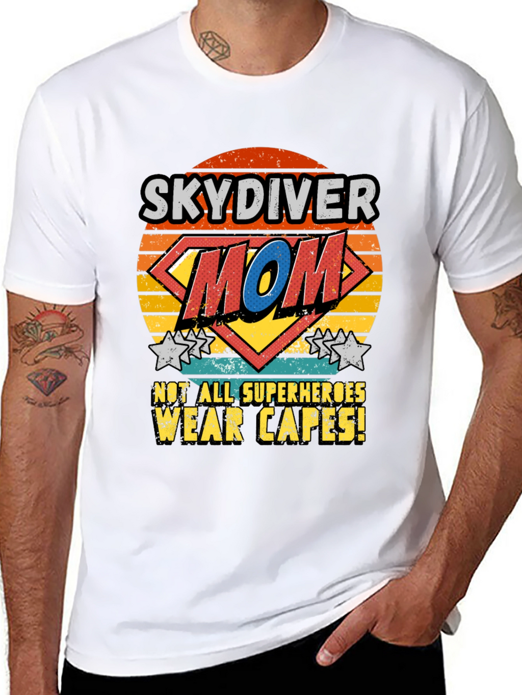 Skydiver Mom T-Shirt - Superhero Design