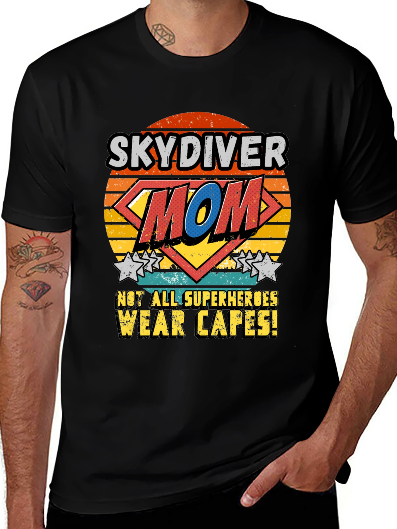 Skydiver Mom T-Shirt - Superhero Design