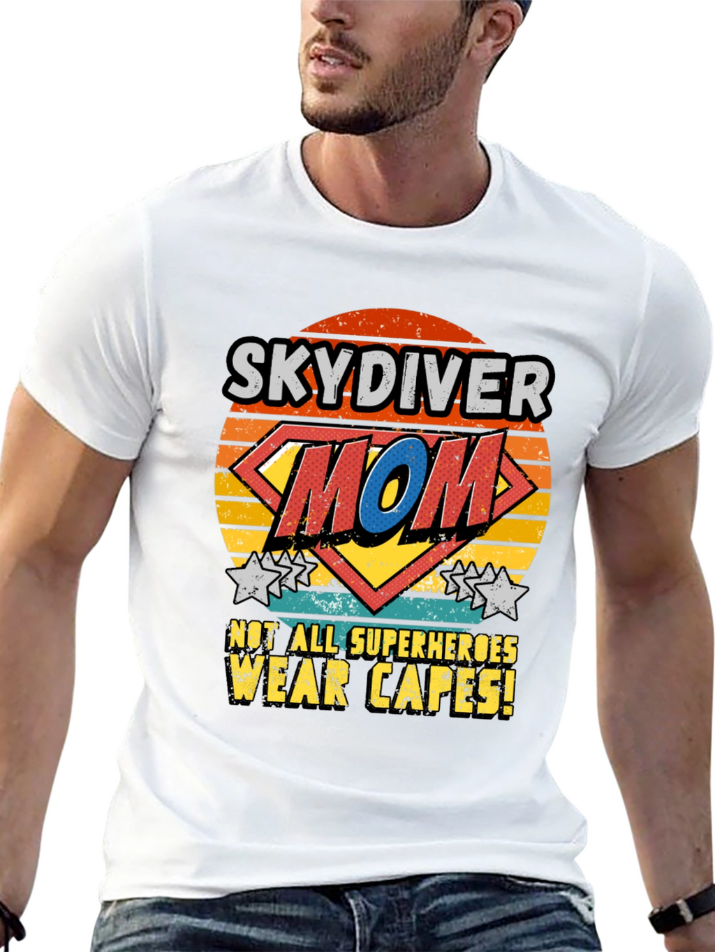 Skydiver Mom T-Shirt - Superhero Design