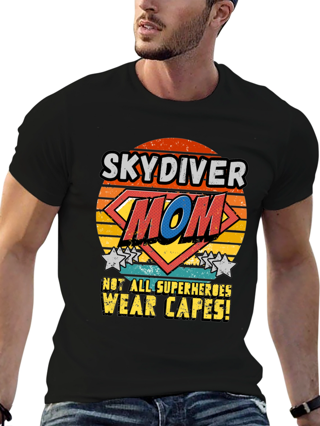 Skydiver Mom T-Shirt - Superhero Design