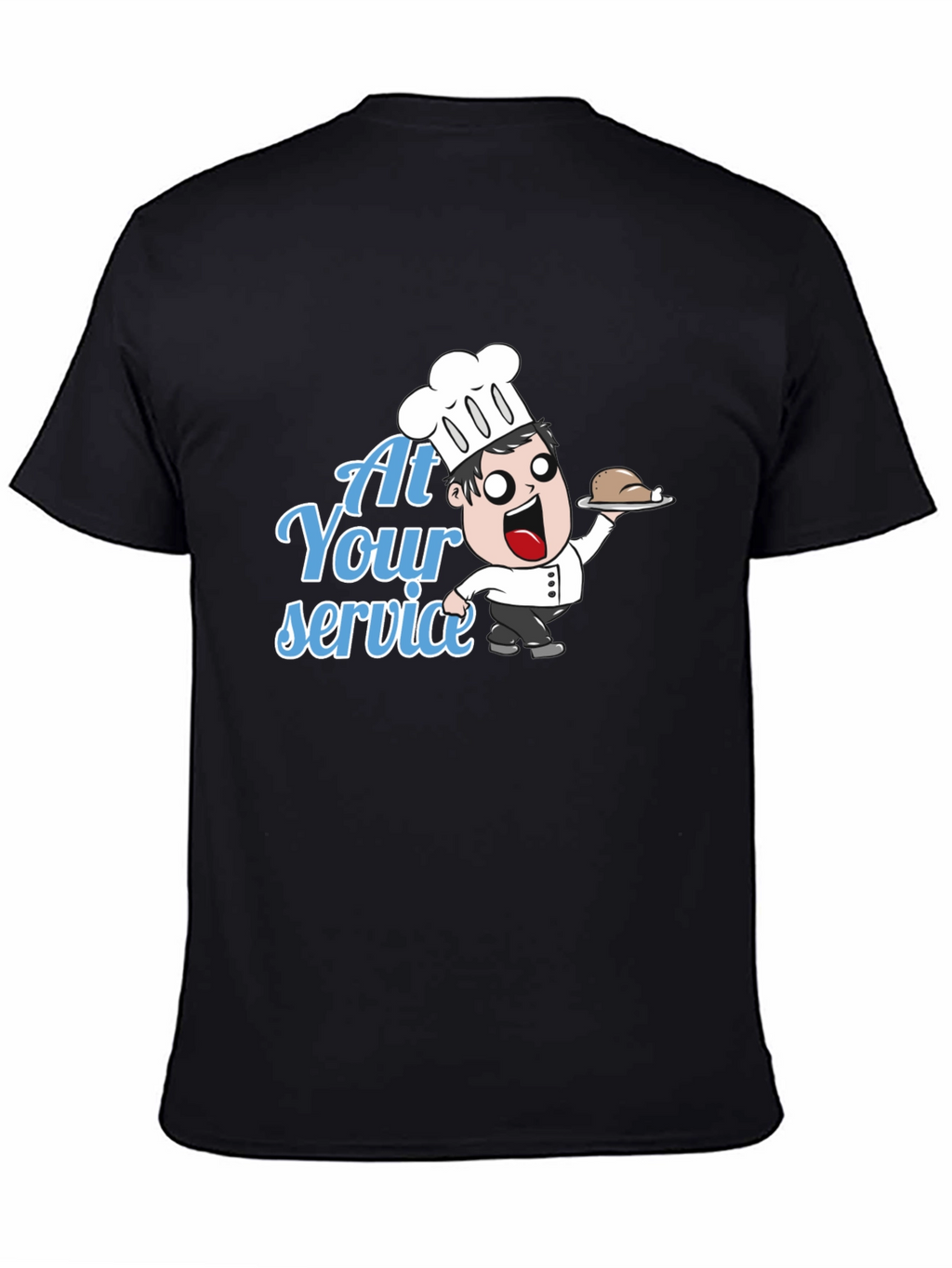 Funny Chef Cartoon T-Shirt - At Your Service!