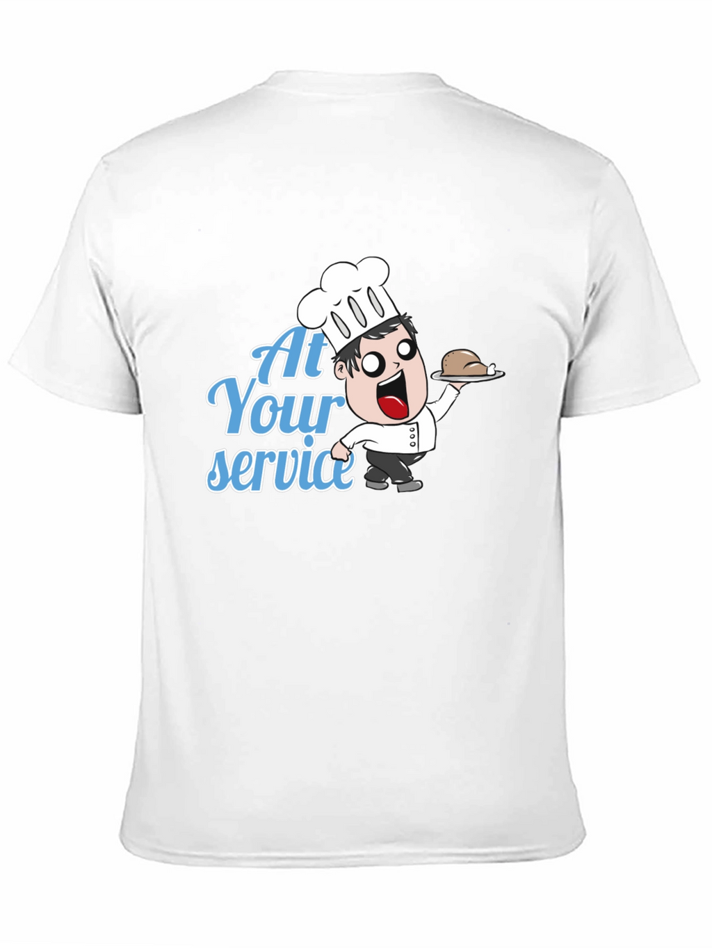 Funny Chef Cartoon T-Shirt - At Your Service!