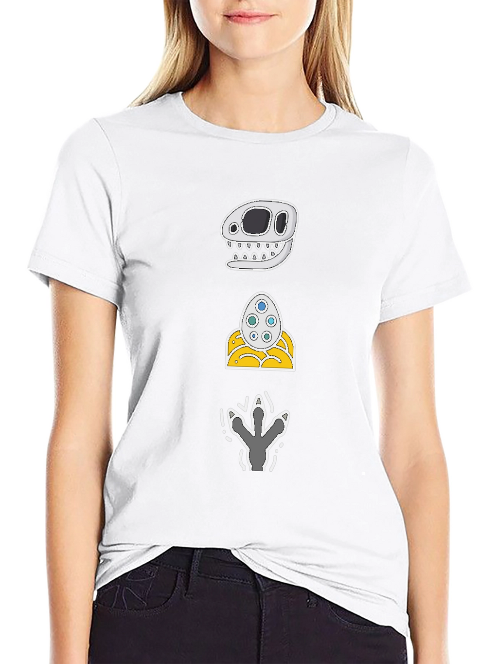 Dino Skull Egg Footprint Graphic Tee